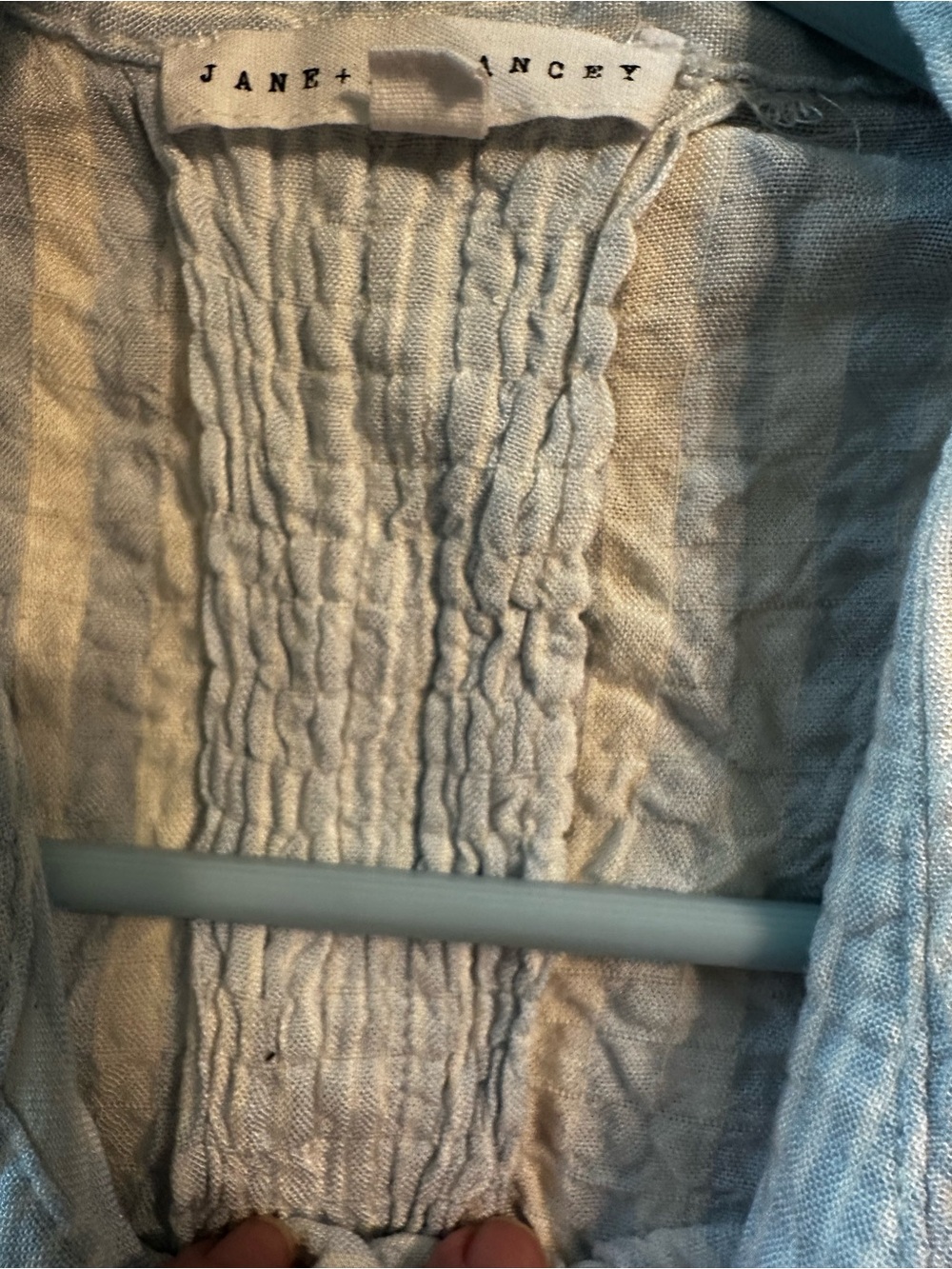 Jane & Delancey Light Blue Linen Top - Picture 4 of 10